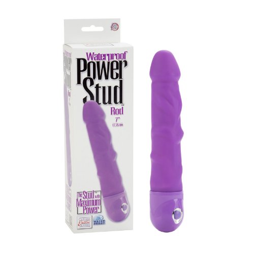 Waterproof Flexible Multispeed Vibrating Power Stud Rod Purple Dildo Dong image